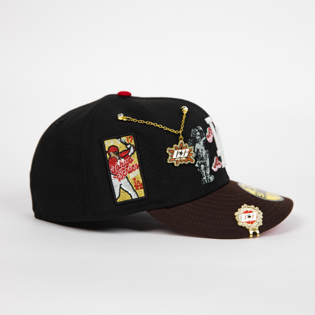 NEW ERA EXCLUSIVE 59FIFTY BLACK/ BROWN LOS ANGELES DODGERS "CITY OF ANGELS" W/ SHOHEI OHTANI SIDE PATCH