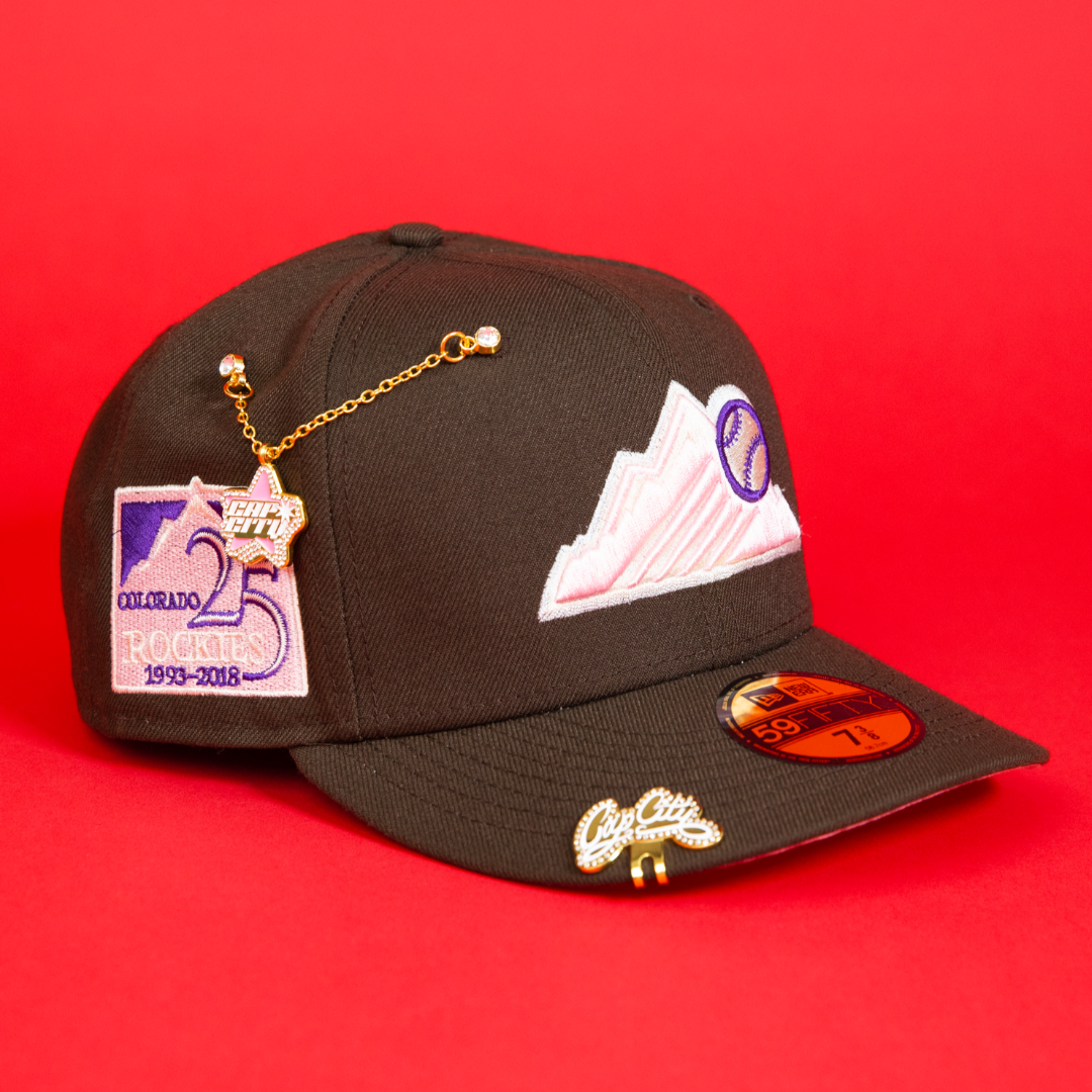 NEW ERA EXCLUSIVE 59FIFTY WALNUT COLORADO ROCKIES W/ 25TH ANNIVERSARY SIDE PATCH