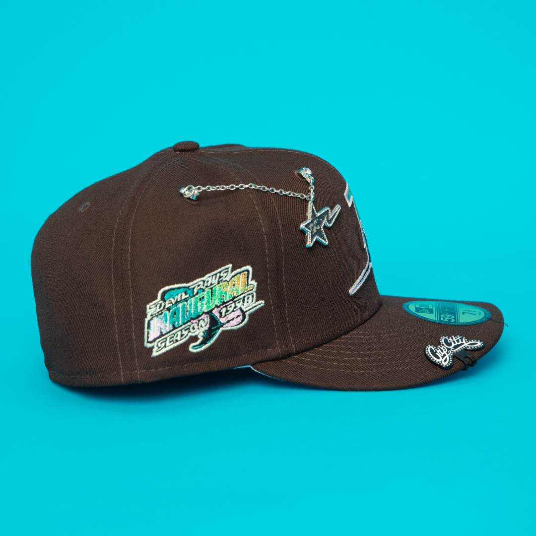 NEW ERA EXCLUSIVE 59FIFTY DARK BROWN TAMPA BAY RAYS W/ 1998 INAUGURAL SEASON SIDE PATCH