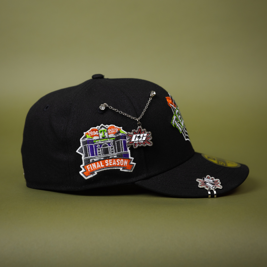 NEW ERA EXCLUSIVE 59FIFTY BLACK MINNESOTA TWINS W/ SPIDER WEB LOGO + ALL STAR GAME SIDE PATCH