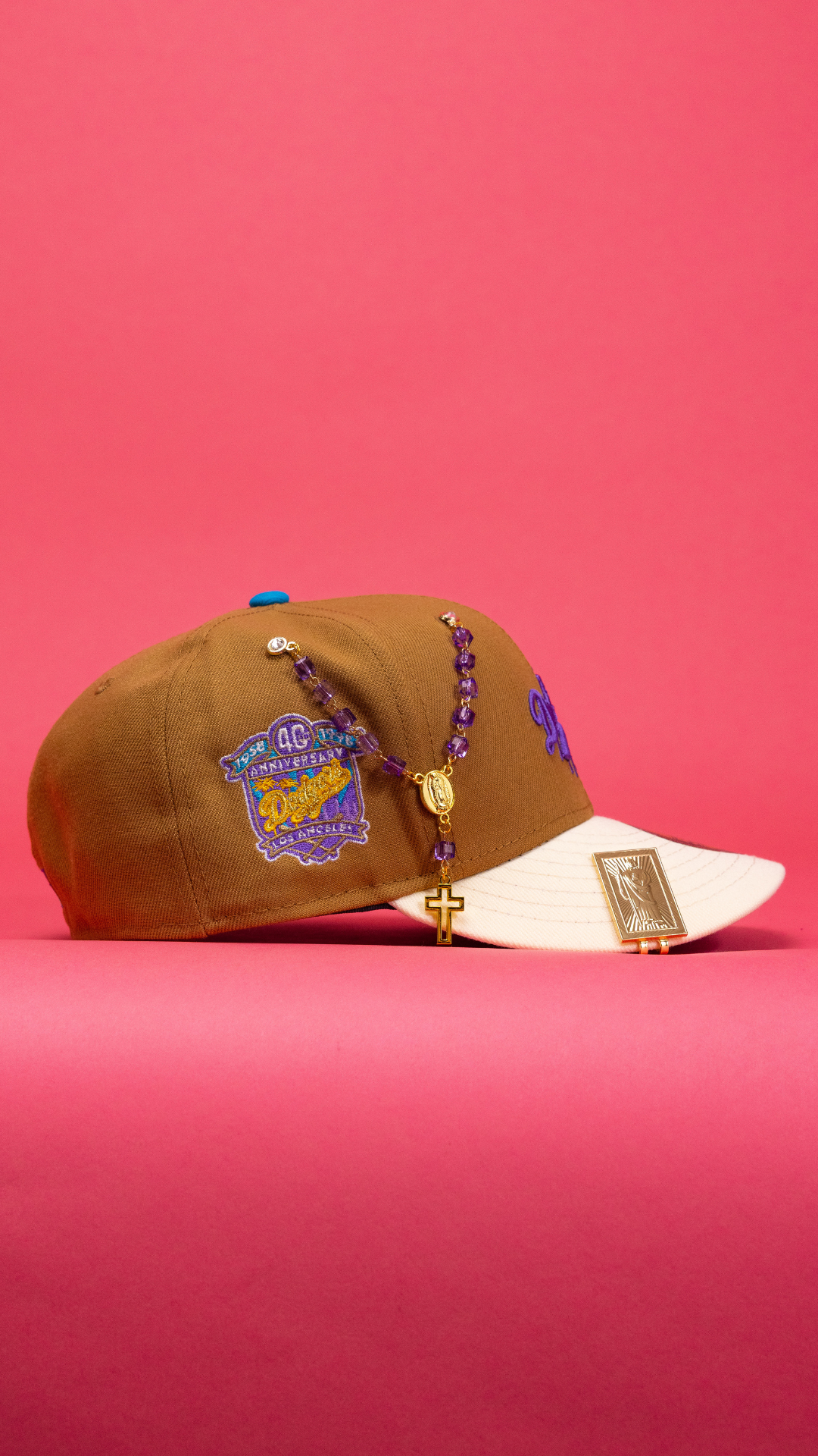 New Era Exclusive 59Fifty Khaki/Cream Los Angeles Dodgers W/ 40th Anniversary Side Patch