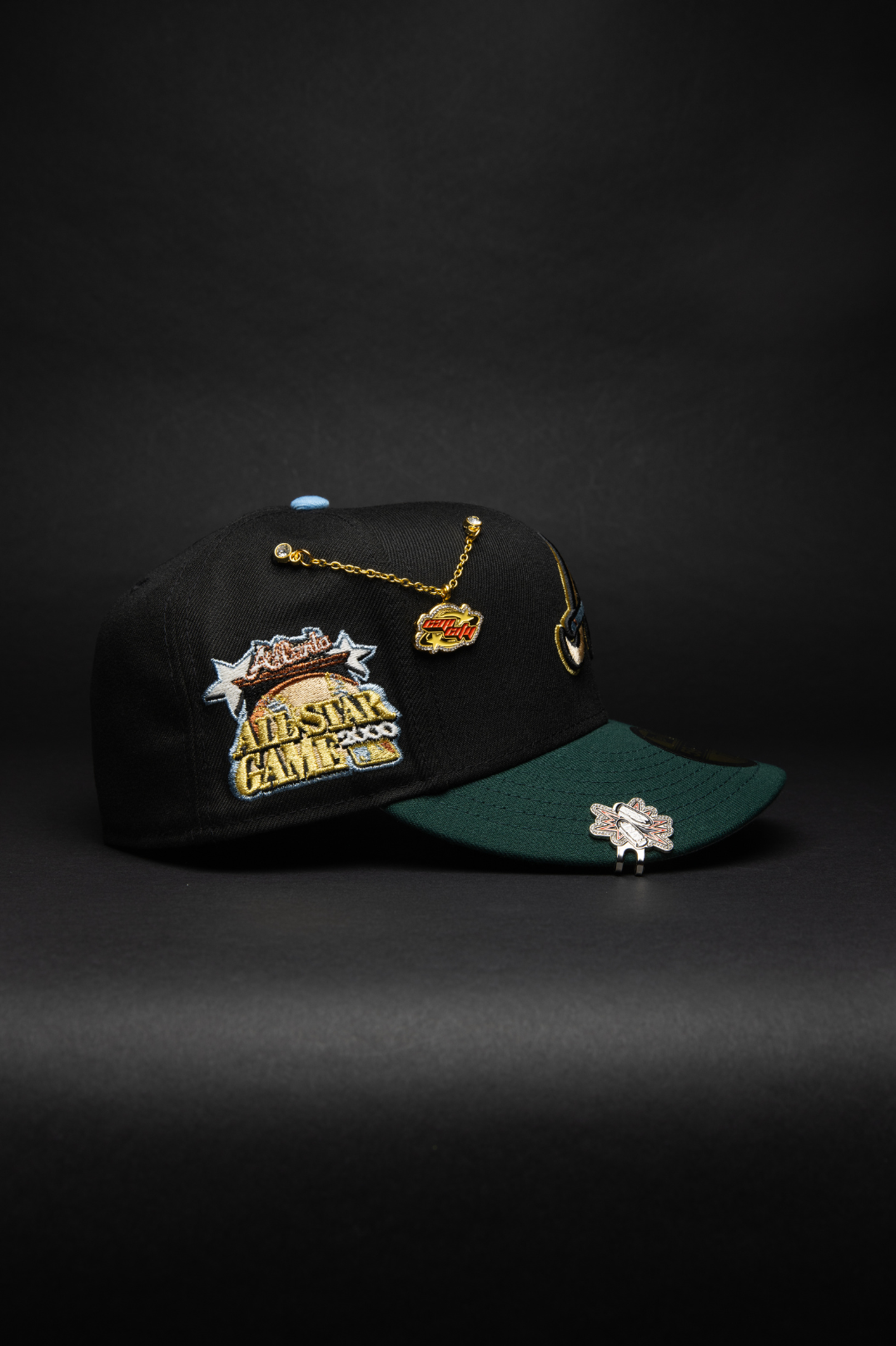 NEW ERA EXCLUSIVE 59FIFTY BLACK/FOREST GREEN ATLANTA BRAVES W/ 2000 ALL STAR GAME SIDE PATCH