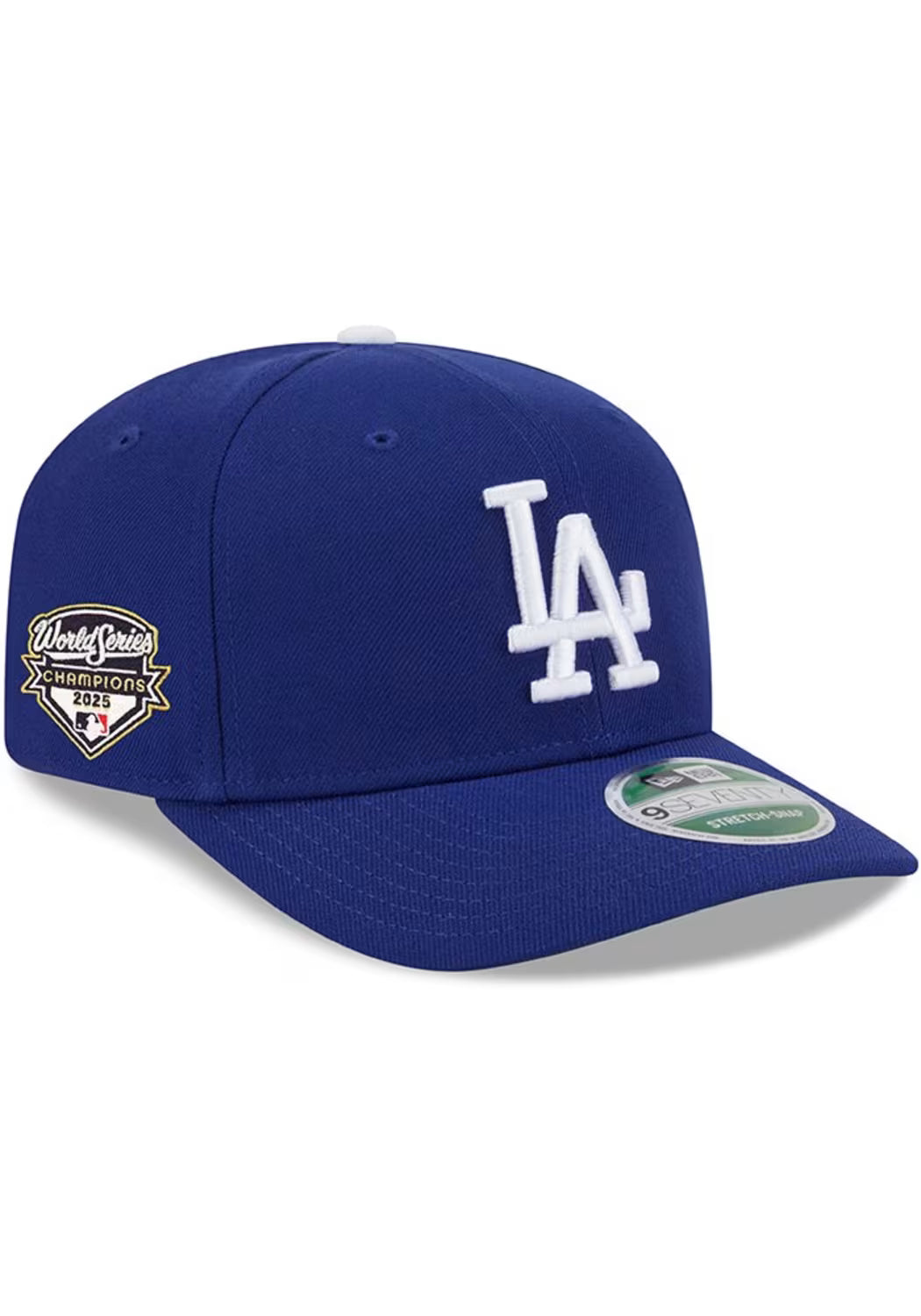 NEW ERA 9SEVENTY BLUE LOS ANGELES DODGERS STRETCH-SNAPBACK W/ 2025 WORLD SERIES CHAMPIONS SIDE PATCH
