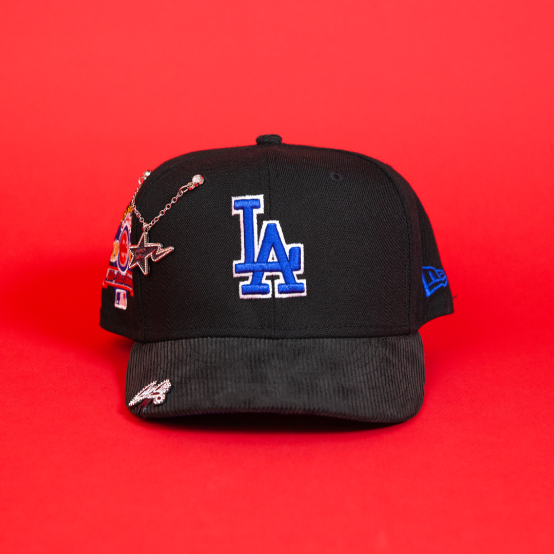 NEW ERA EXCLUSIVE 59FIFTY BLACK/ CORDUROY LOS ANGELES DODGERS W/ 1990 ALL STAR GAME SIDE PATCH