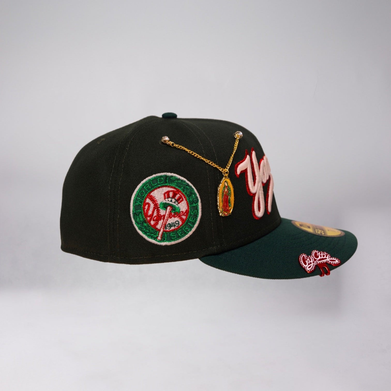 NEW ERA EXCLUSIVE 59FIFTY EMERALD GREEN NEW YORK YANKEES SCRIPT W/ 1949 WORLD SERIES SIDE PATCH