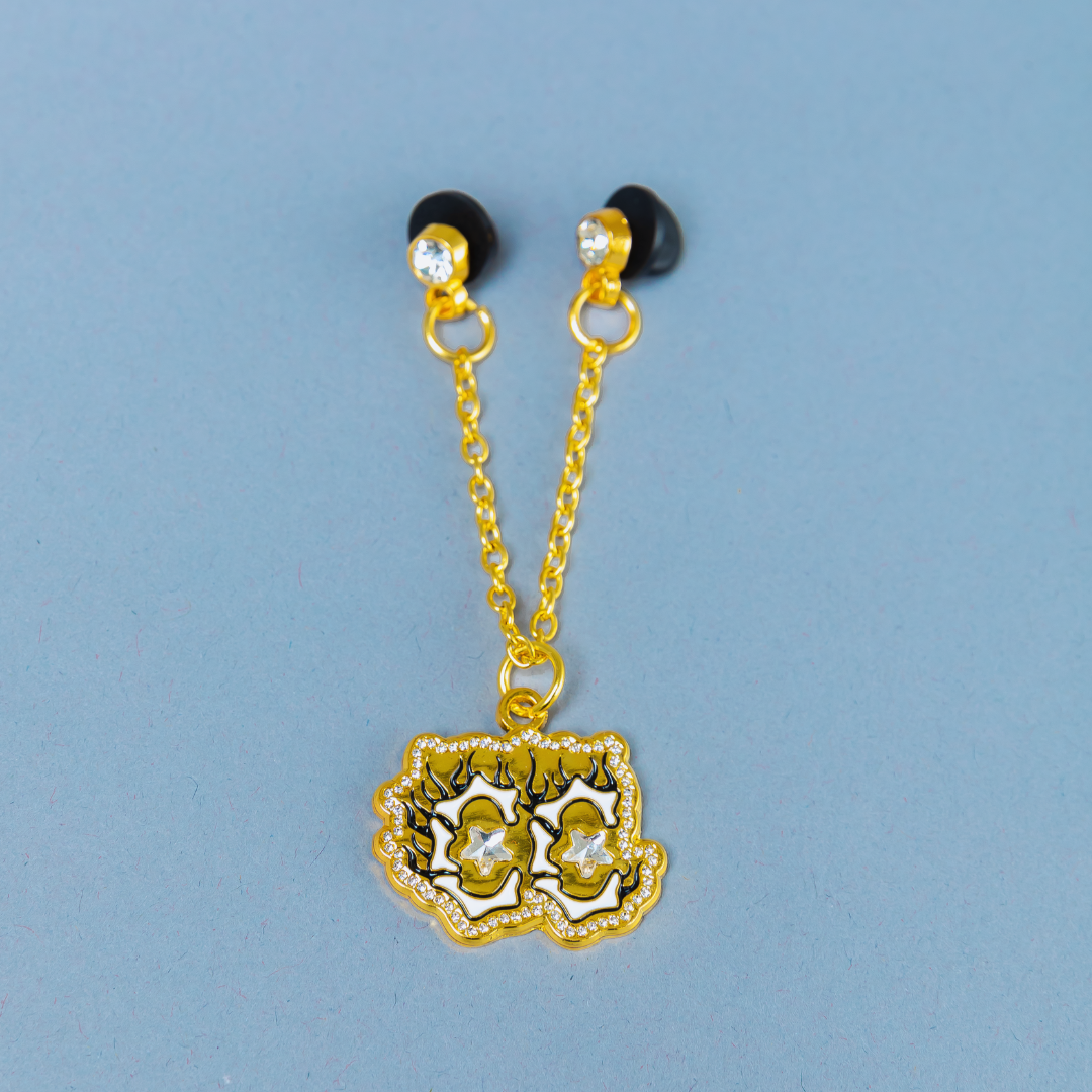 *NEW GOLD "CAP CITY" FLAME CHAIN W/ RHINESTONES VERY LIMITED