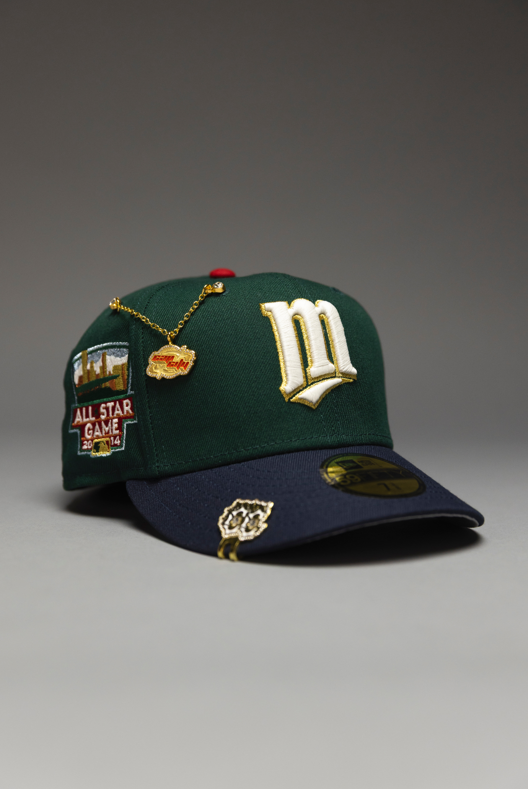 NEW ERA EXCLUSIVE 59FIFTY FOREST GREEN/NAVY MINNESOTA TWINS W/ ALL STAR GAME SIDE PATCH