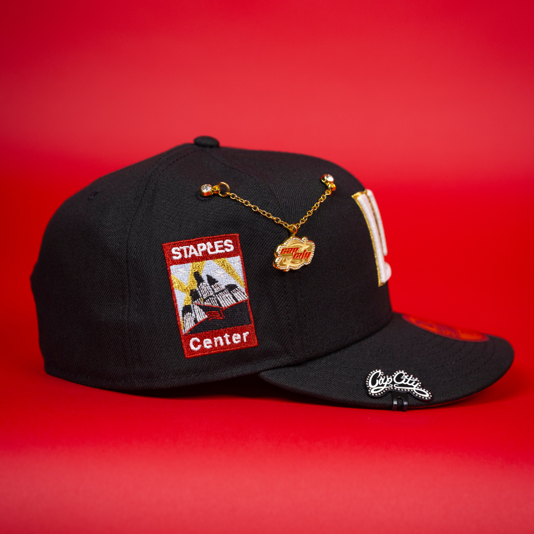 NEW ERA EXCLUSIVE 59FIFTY BLACK LOS ANGELES KINGS W/ STAPLES CENTER SIDE PATCH