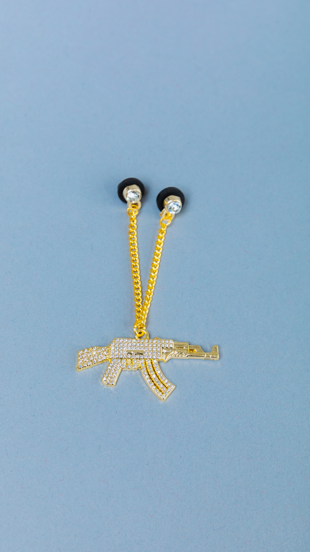 *NEW GOLD "AK-47" CHAIN W/ RHINESTONES VERY LIMITED