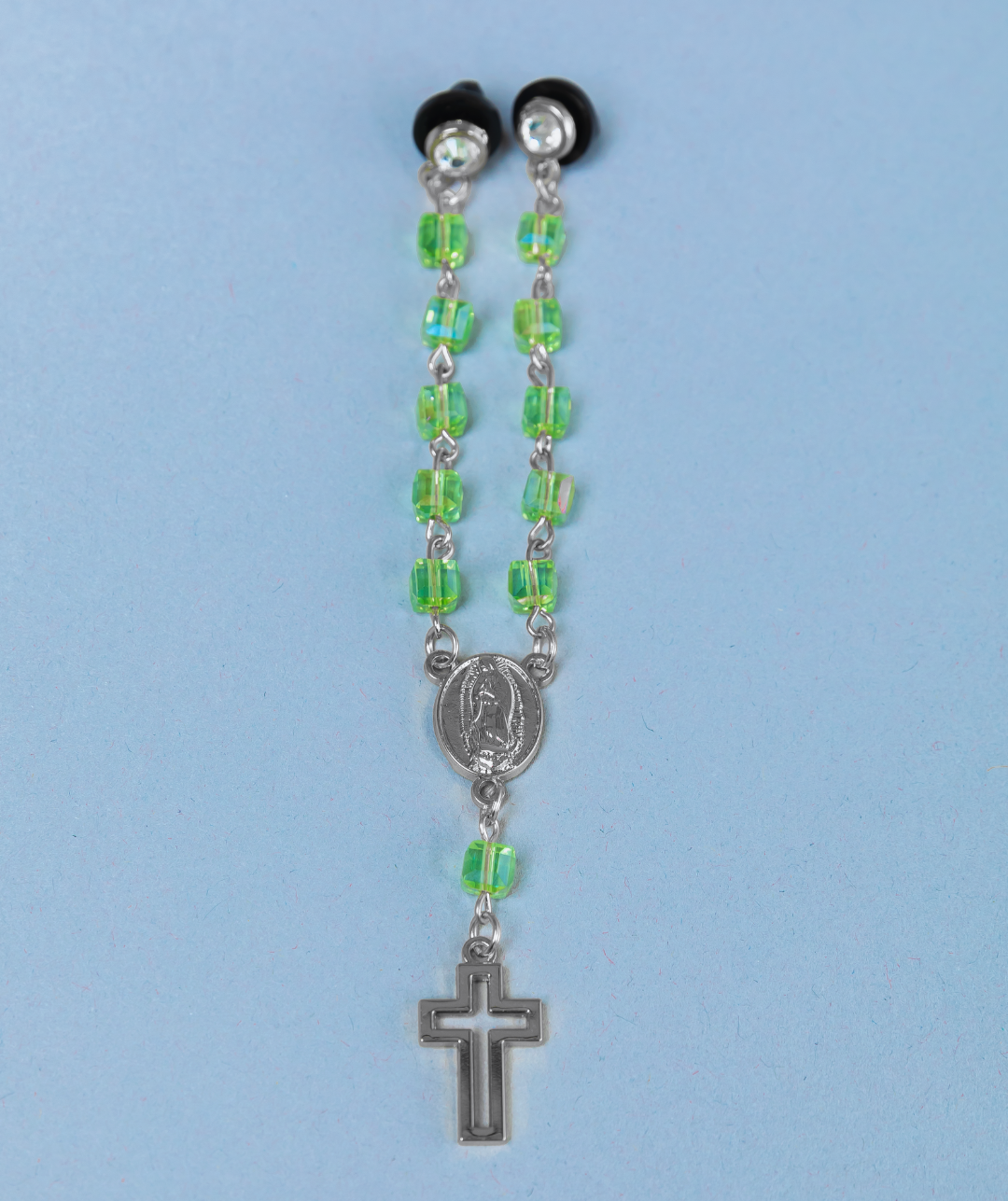 *NEW GREEN ROSARY STYLE "VIRGENCITA" CHAIN VERY LIMITED