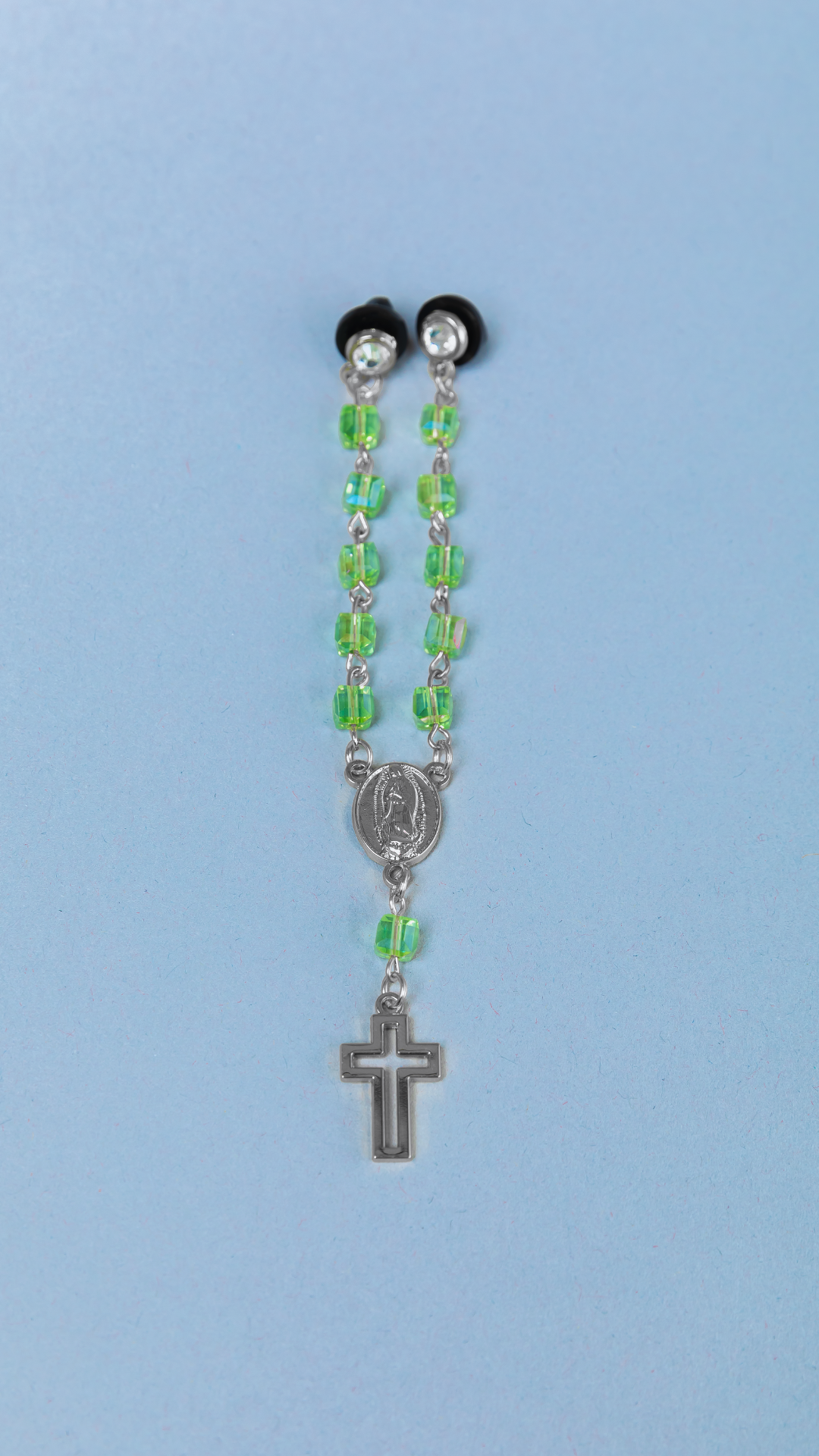 *NEW GREEN ROSARY STYLE "VIRGENCITA" CHAIN VERY LIMITED