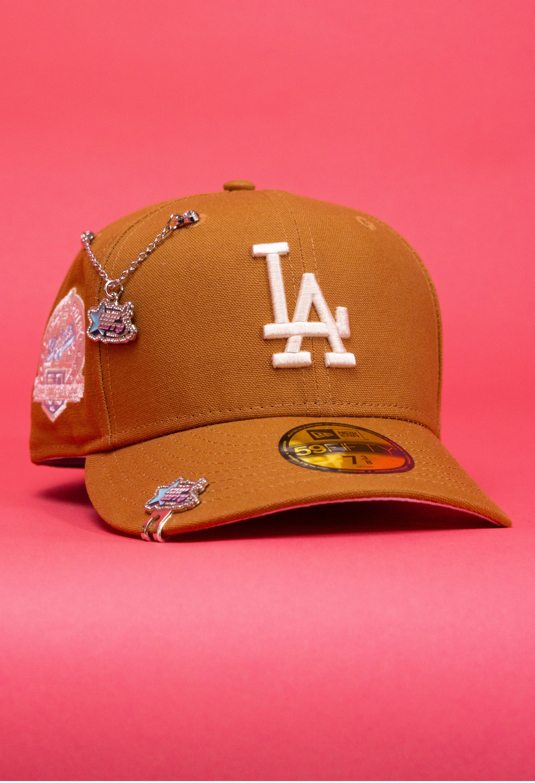 New Era Exclusive 59Fifty Tan Los Angeles Dodgers W/ 60th Anniversary Side Patch