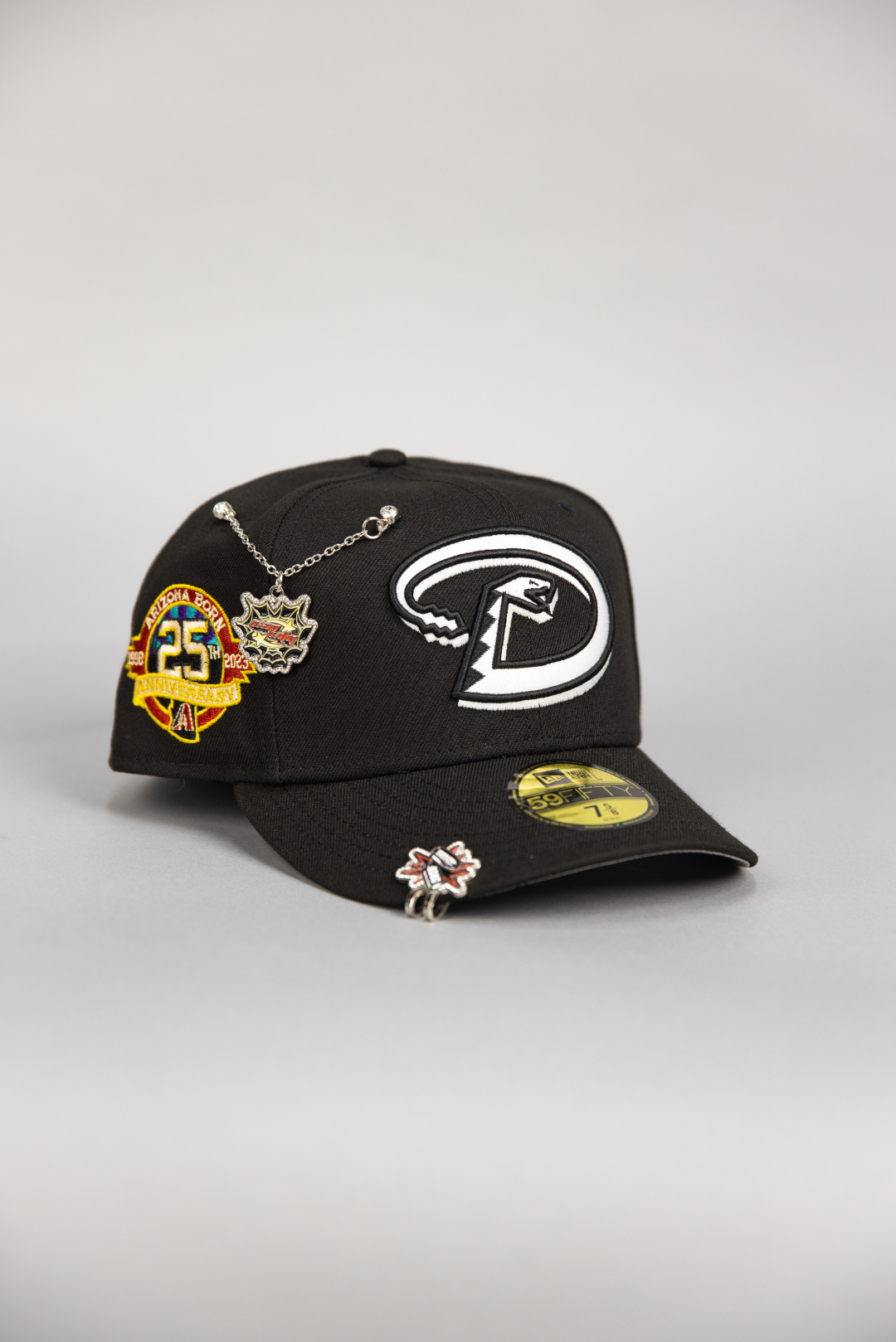 NEW ERA EXCLUSIVE 59FIFTY BLACK ARIZONA DIAMONDBACKS W/ 25TH ANNIVERSARY SIDE PATCH