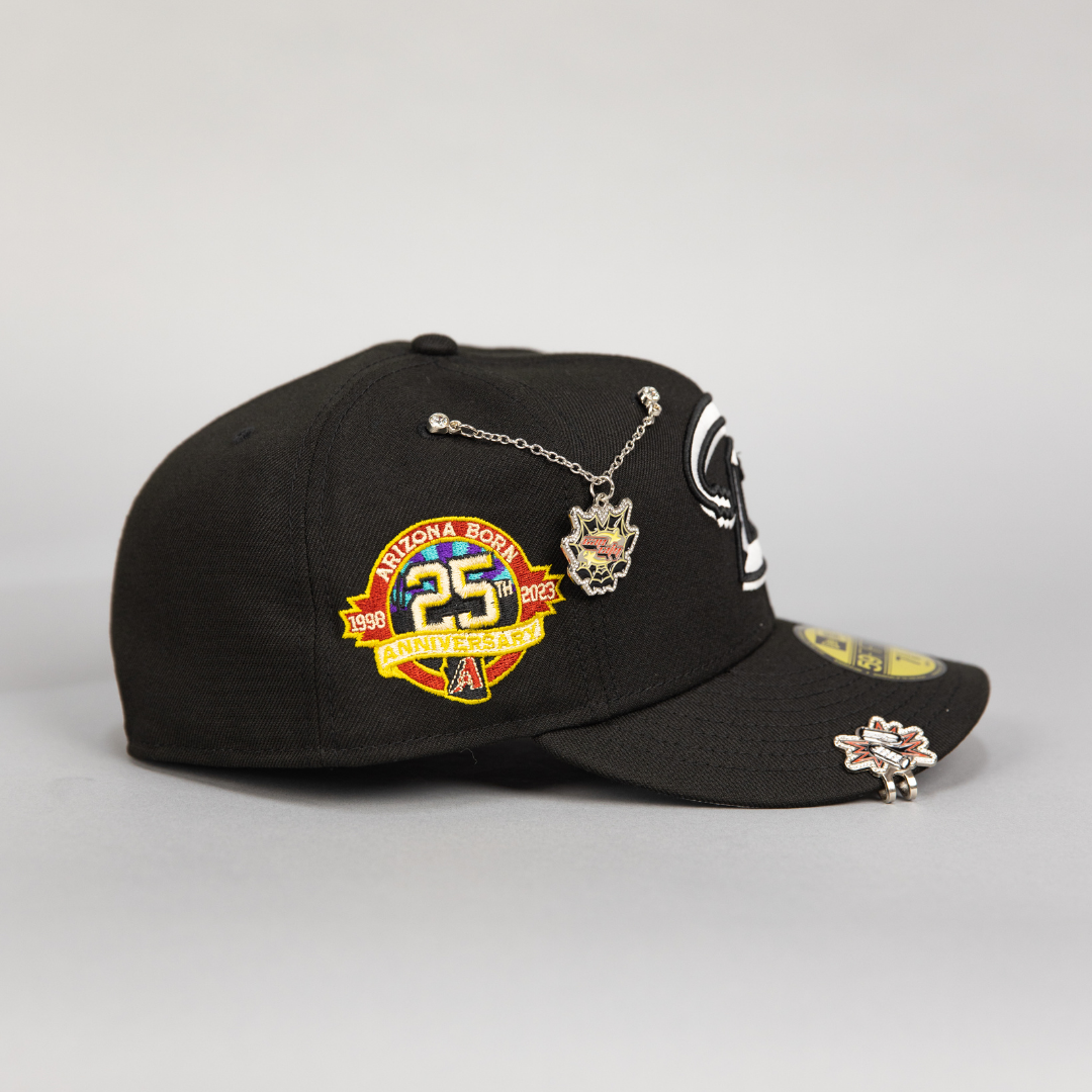 NEW ERA EXCLUSIVE 59FIFTY BLACK ARIZONA DIAMONDBACKS W/ 25TH ANNIVERSARY SIDE PATCH