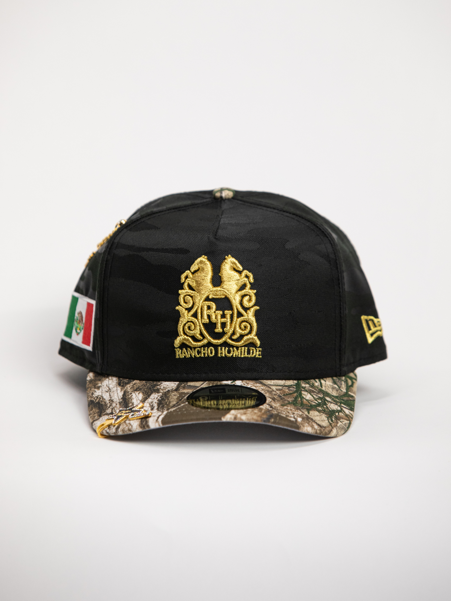 NEW* "RANCHO HUMILDE x NEW ERA x CAP CITY" BLACK CAMO/REALTREE 9FIFTY A-FRAME W/ MEXICAN FLAG & GREY UV *FREE ACCESSORY INCLUDED
