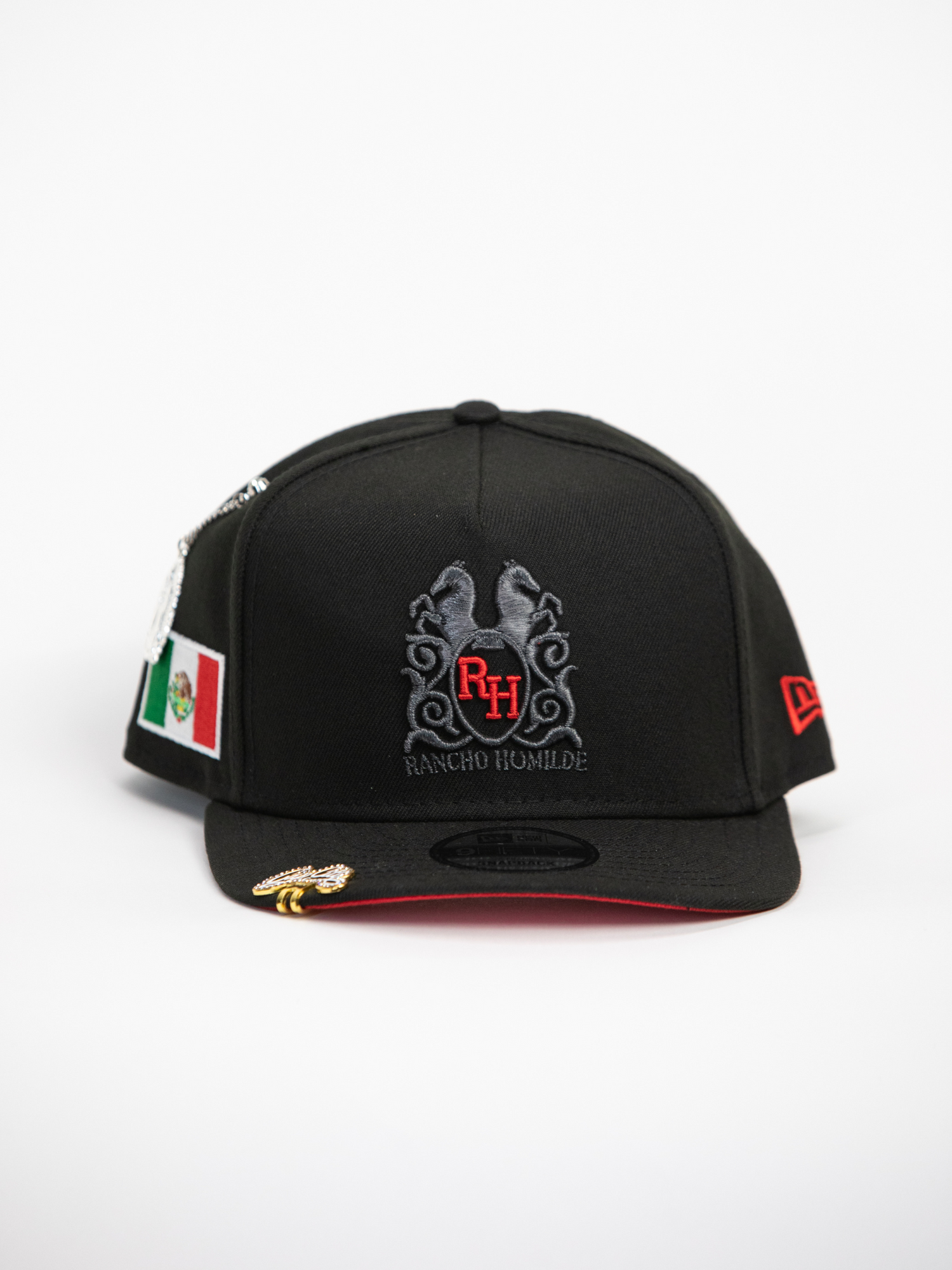NEW* "RANCHO HUMILDE x NEW ERA x CAP CITY" BLACK 9FIFTY A-FRAME W/ MEXICAN FLAG & RED UV *FREE ACCESSORY INCLUDED