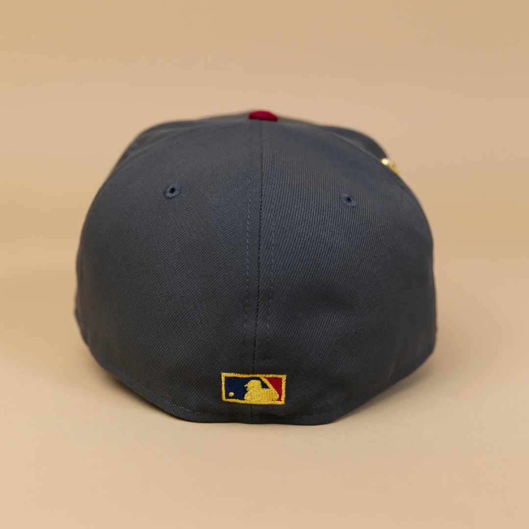 NEW ERA EXCLUSIVE 59FIFTY GREY/ NAVY LOS ANGELES DODGERS W/ 40TH ANNIVERSARY SIDE PATCH