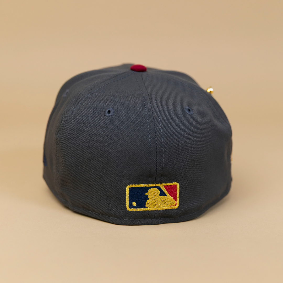 NEW ERA 59FIFTY GREY/ NAVY ATLANTA BRAVES W/ ALL STAR GAME SIDE PATCH