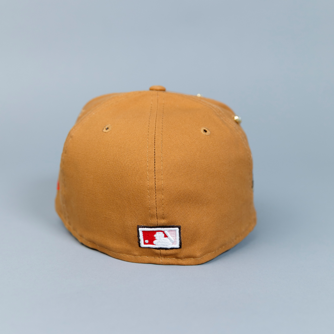 NEW ERA EXCLUSIVE 59FIFTY BRONZE LOS ANGELES DODGERS W/ 100TH ANNIVERSARY SIDE PATCH