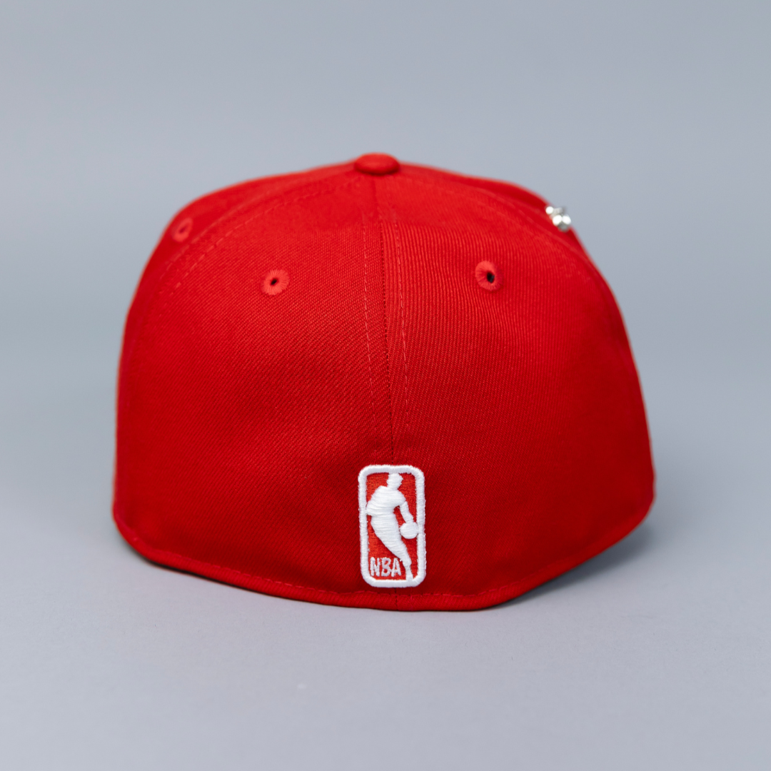 NEW ERA EXCLUSIVE 59FIFTY RED LOS ANGELES LAKERS W/ WESTERN CONFERENCE SIDE PATCH