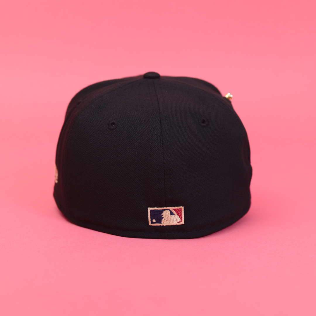 NEW ERA EXCLUSIVE 59FIFTY BLACK SAN DIEGO PADRES W/ 1998 WORLD SERIES SIDE PATCH