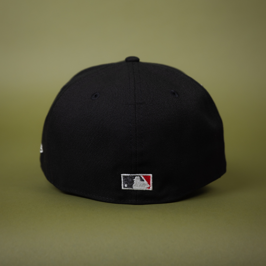 NEW ERA EXCLUSIVE 59FIFTY BLACK OAKLAND ATHLETICS W/ SPIDER WEB LOGO + BATTLE OF THE BAY SIDE PATCH