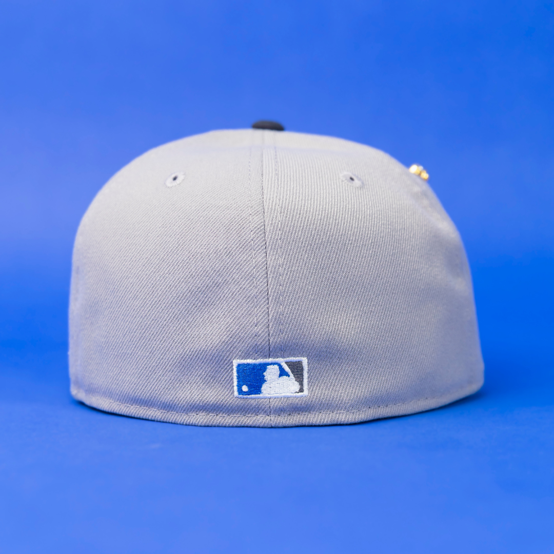 NEW ERA EXCLUSIVE 59FIFTY STONE/DARK GREY ANAHEIM ANGELS W/ 50TH ANNIVERSARY SIDEPATCH