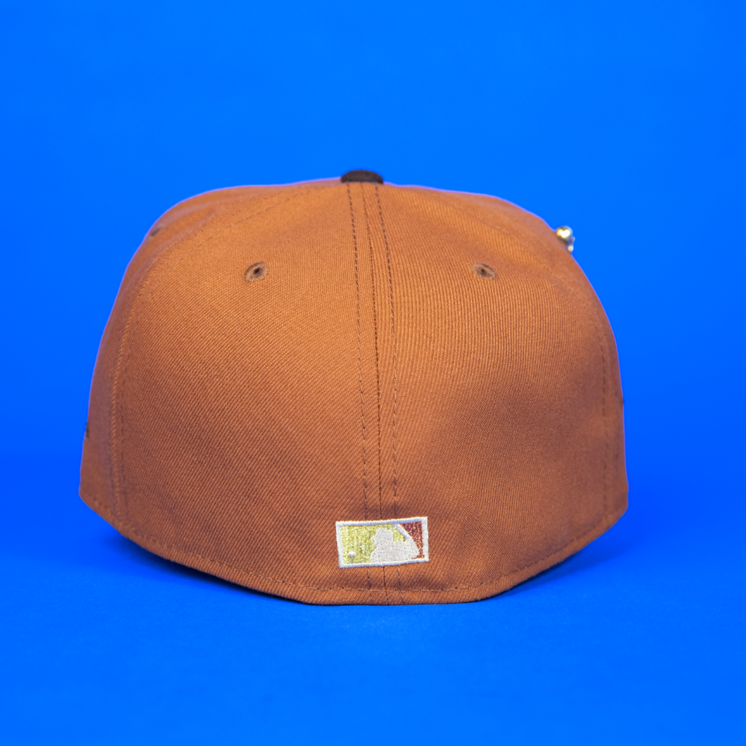 NEW ERA EXCLUSIVE 59FIFTY RUST/ WALNUT HOUSTON ASTROS W/ 2022 WORLD SERIES SIDE PATCH