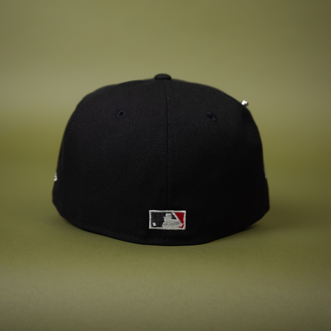NEW ERA EXCLUSIVE 59FIFTY BLACK MINNESOTA TWINS W/ SPIDER WEB LOGO + ALL STAR GAME SIDE PATCH
