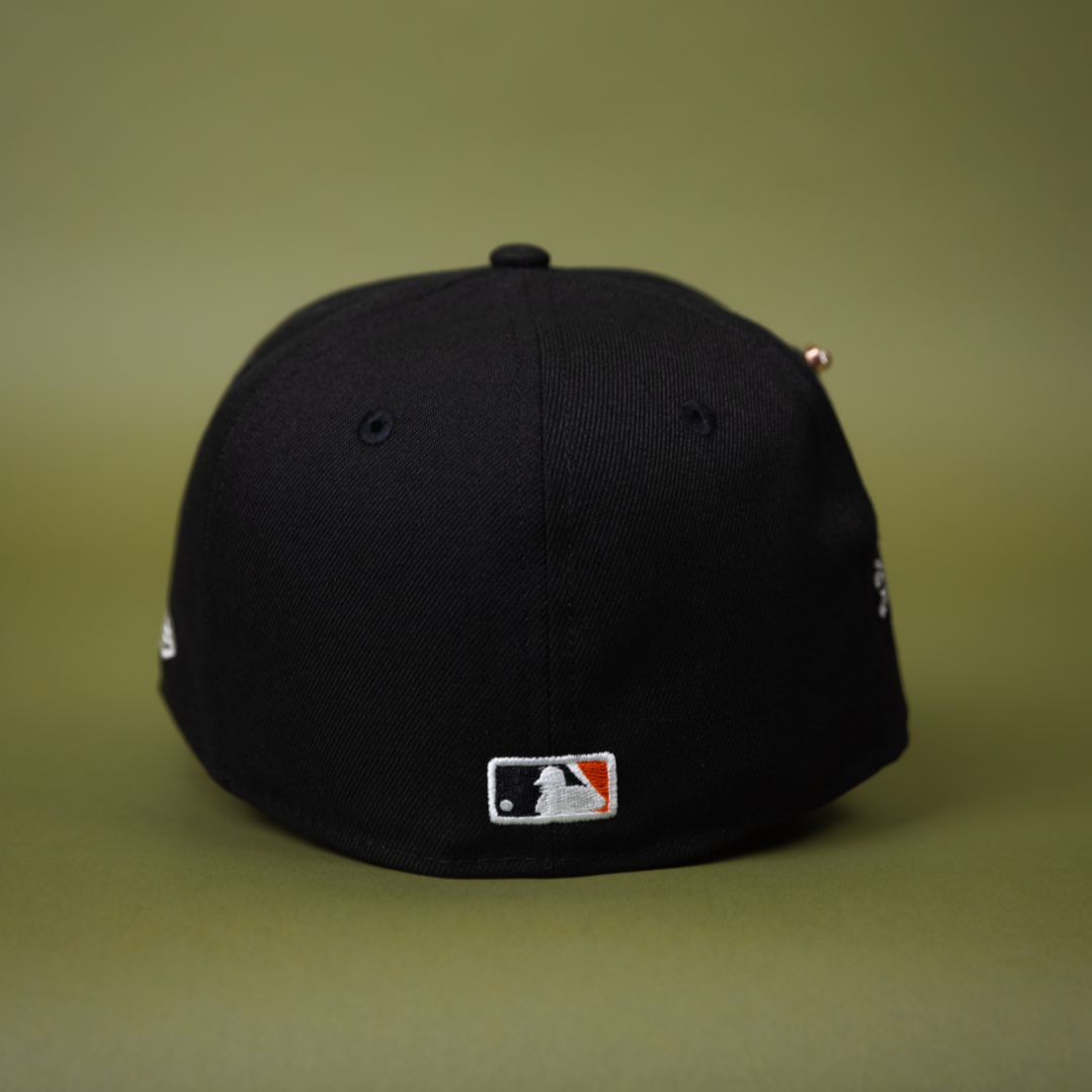 NEW ERA EXCLUSIVE 59FIFTY BLACK HOUSTON ASTROS W/ SPIDER WEB LOGO + CACTI PARK SIDE PATCH