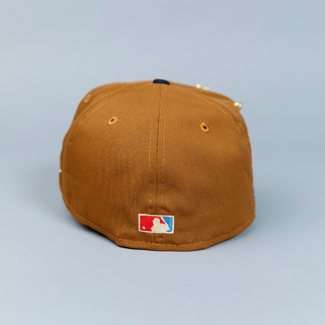NEW ERA EXCLUSIVE 59FIFTY DARK KHAKI/ NAVY CHICAGO CUBS W/ 1990 ALL STAR GAME PATCH