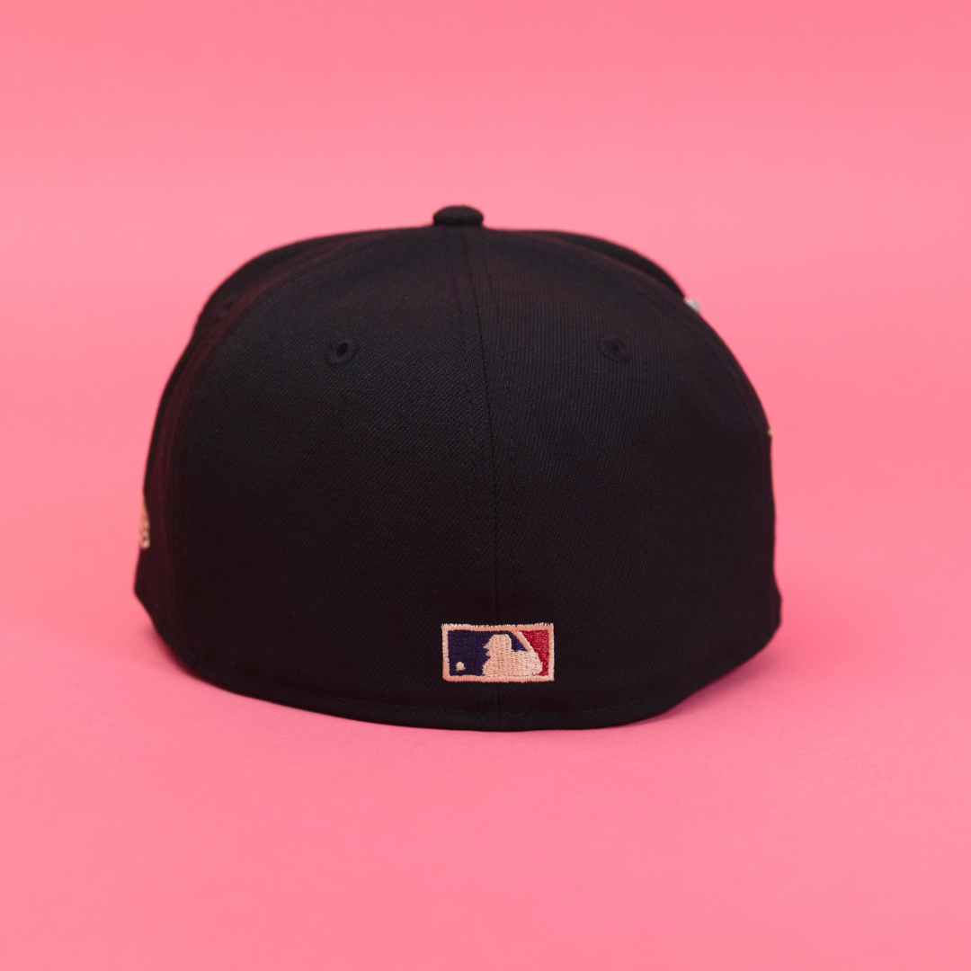 NEW ERA EXCLUSIVE 59FIFTY BLACK NEW YORK METS W/ 2000 WORLD SERIES SIDE PATCH