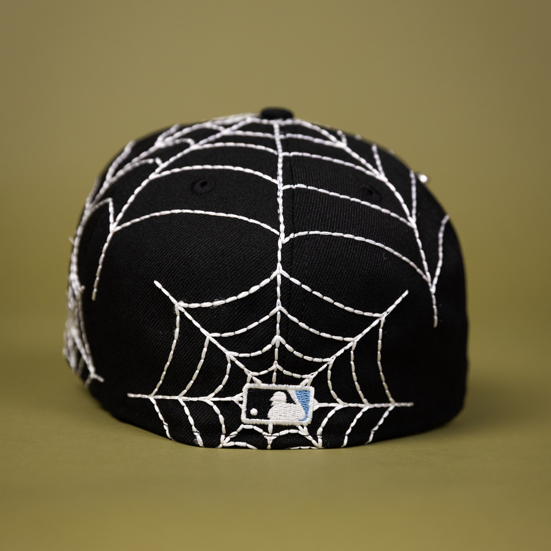 NEW ERA EXCLUSIVE 59FIFTY BLACK LOS ANGELES DODGERS W/ SPIDER WEB + 40TH ANNIVERSARY SIDE PATCH