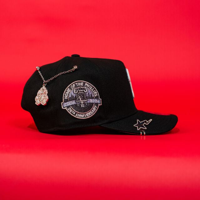 NEW ERA EXCLUSIVE 9FIFTY A-FRAME BLACK PHILADELPHIA PHILLIES SNAPBACK W/ "HOME OF THE PHILLIES" SIDE PATCH