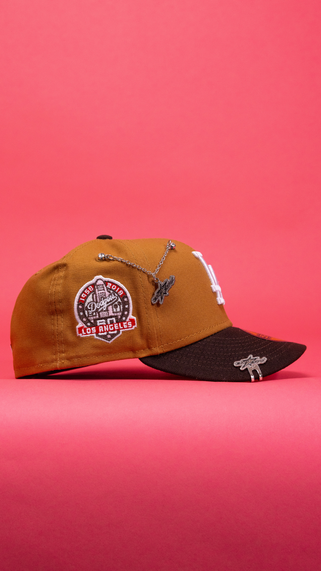 New Era Exclusive 59Fifty Tan/Brown Los Angeles Dodgers W/ 60th Anniversary Side Patch
