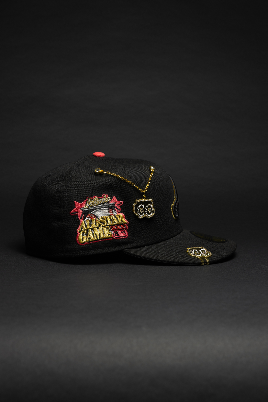 NEW ERA EXCLUSIVE 59FIFTY BLACK ATLANTA BRAVES W/ 2000 ALL STAR GAME SIDE PATCH