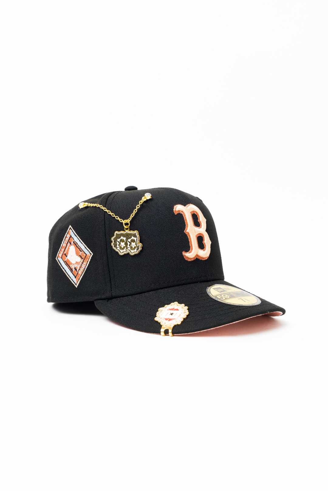 NEW ERA EXCLUSIVE 59FIFTY BLACK BOSTON RED SOX W/ ALL STAR GAME SIDE PATCH