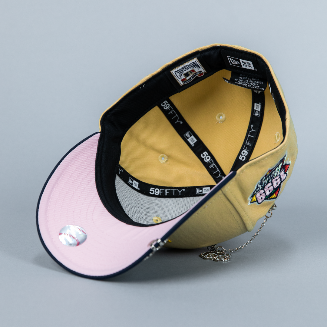 NEW ERA 59FIFTY VEGAS GOLD/ NAVY ATLANTA BRAVES W/ 1999 WORLD SERIES SIDE PATCH