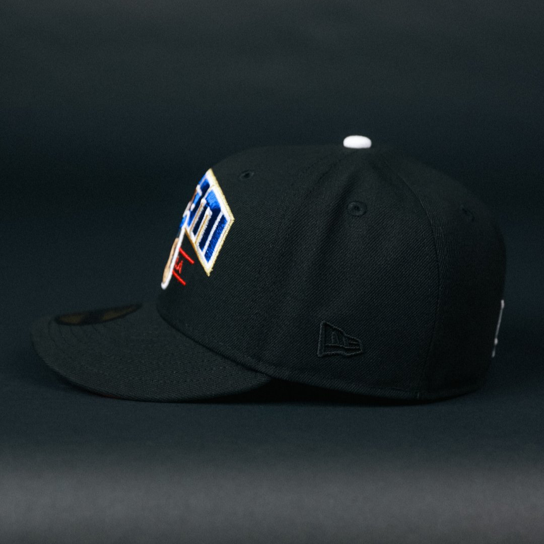 NEW ERA EXCLUSIVE 59FIFTY BLACK LOS ANGELES DODGERS 'SHOHEI OHTANI" W/ JAPANESE BLUE BLOSSOM SIDE PATCH