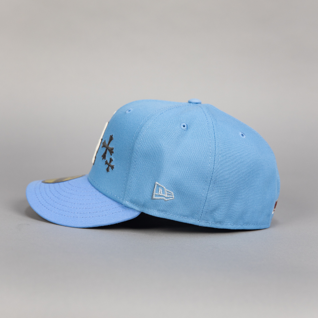 NEW ERA EXCLUSIVE 59FIFTY ICY BLUE LOS ANGELES DODGERS W/ BLOOMING ROS