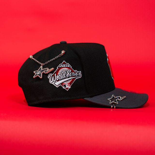 NEW ERA EXCLUSIVE 9FIFTY A-FRAME BLACK/ GREY NEW YORK YANKEES MESHBACK SNAPBACK W/ 1996 WORLD SERIES SIDE PATCH