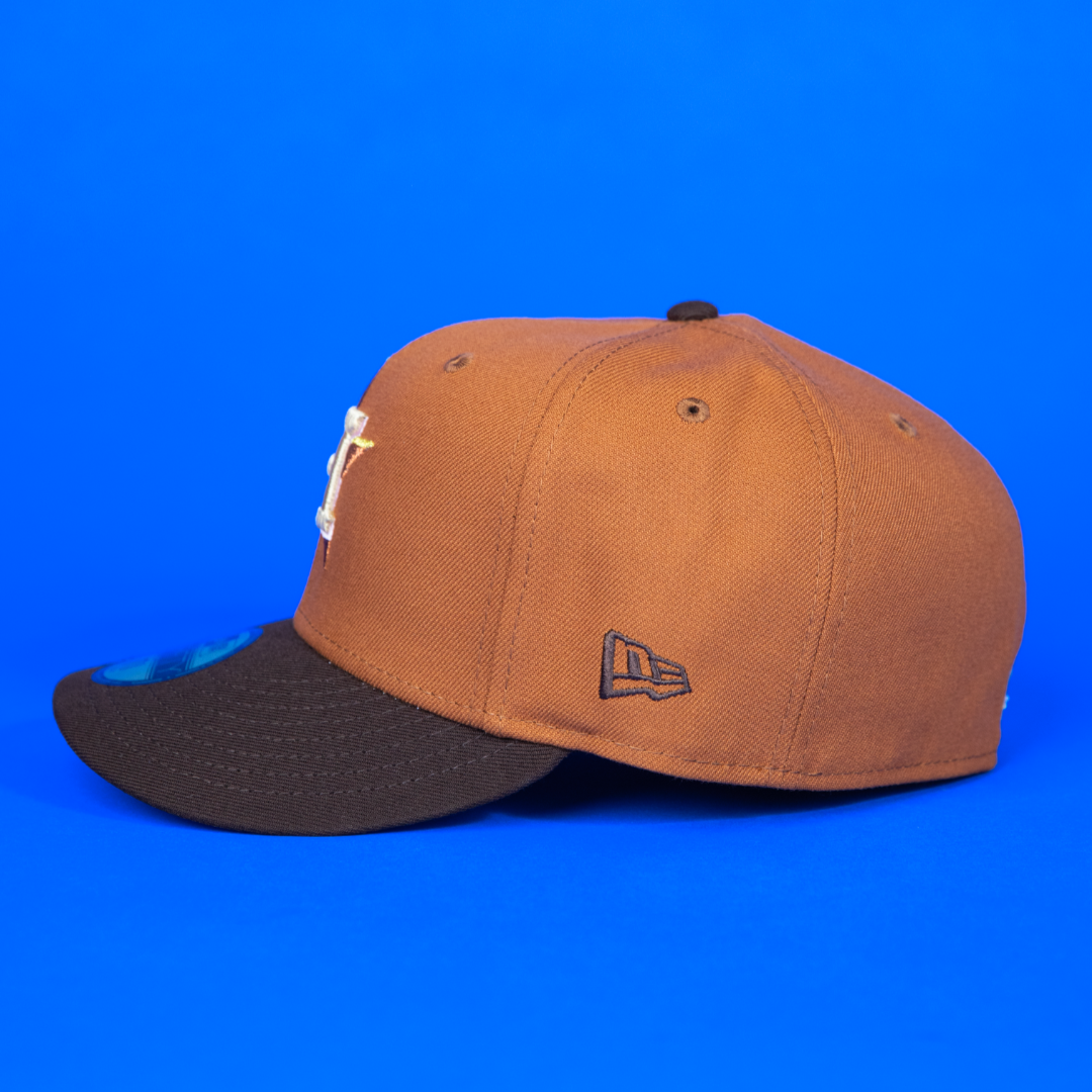 NEW ERA EXCLUSIVE 59FIFTY RUST/ WALNUT HOUSTON ASTROS W/ 2022 WORLD SERIES SIDE PATCH
