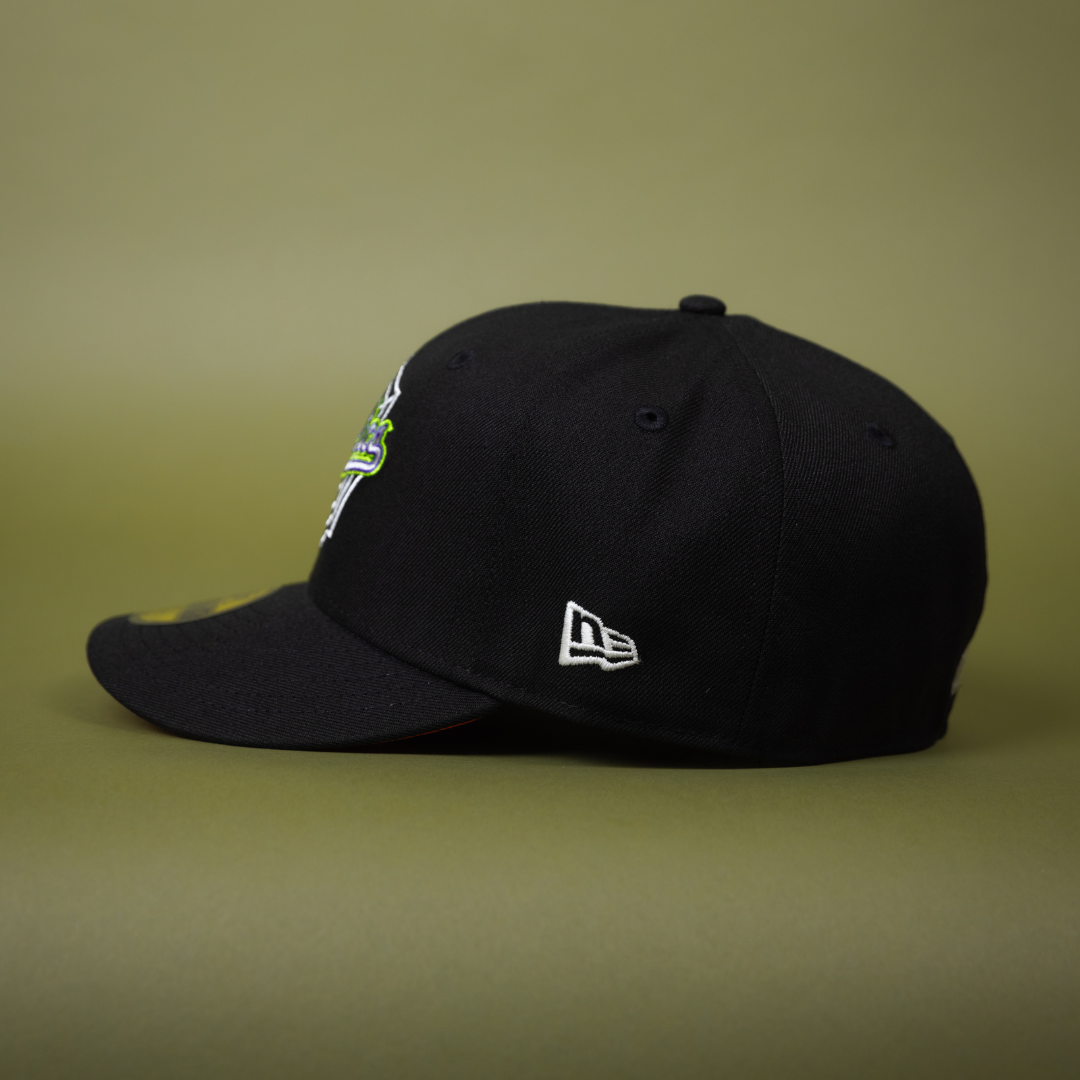 NEW ERA EXCLUSIVE 59FIFTY BLACK OAKLAND ATHLETICS W/ SPIDER WEB LOGO + BATTLE OF THE BAY SIDE PATCH