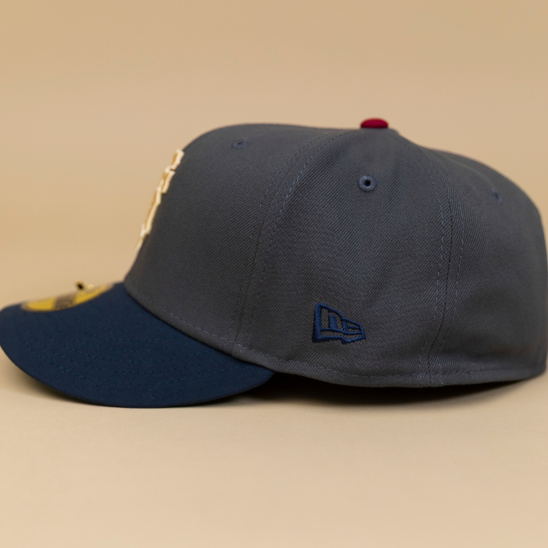 NEW ERA EXCLUSIVE 59FIFTY GREY/ NAVY SAN FRANCISCO GIANTS W/ "TELL IT GOODBYE" SIDE PATCH
