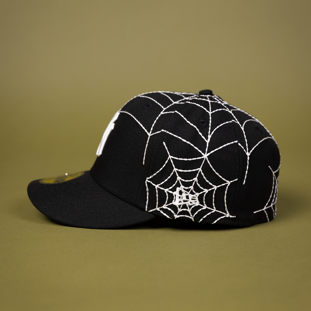 NEW ERA EXCLUSIVE 59FIFTY BLACK NEW YORK YANKEES W/ SPIDER WEB + 1996 WORLD SERIES SIDE PATCH