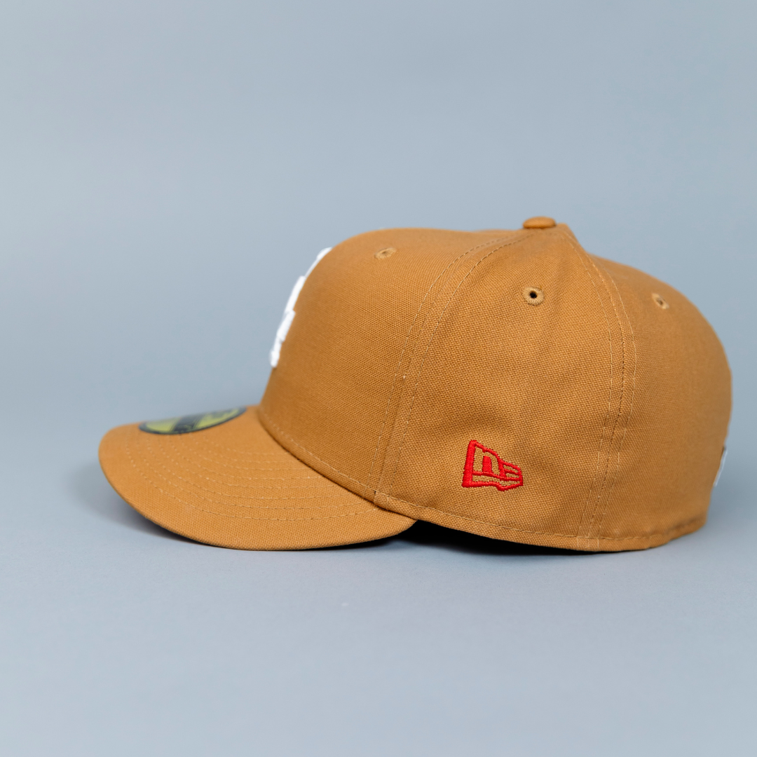 NEW ERA EXCLUSIVE 59FIFTY BRONZE LOS ANGELES DODGERS W/ 100TH ANNIVERSARY SIDE PATCH