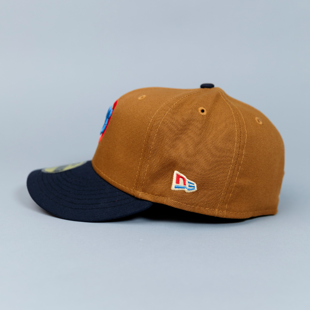 NEW ERA EXCLUSIVE 59FIFTY DARK KHAKI/ NAVY CHICAGO CUBS W/ 1990 ALL STAR GAME PATCH