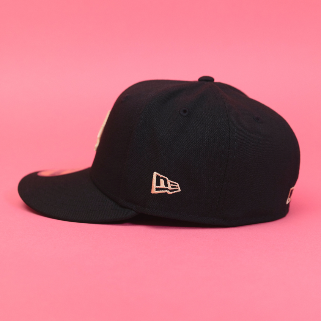 NEW ERA EXCLUSIVE 59FIFTY BLACK LOS ANGELES DODGERS W/ 100TH ANNIVERSARY SIDE PATCH