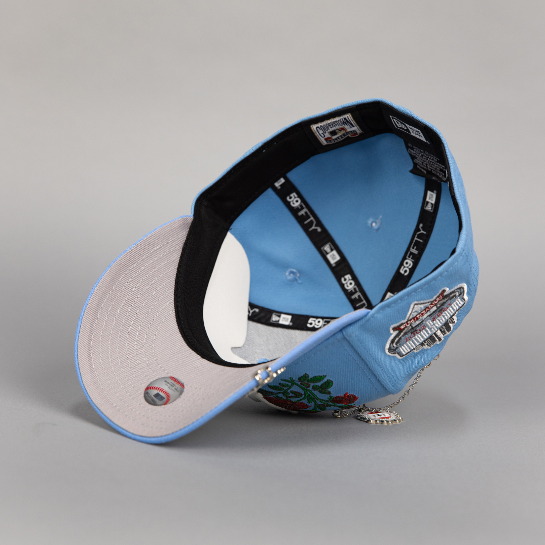 NEW ERA EXCLUSIVE 59FIFTY ICY BLUE LOS ANGELES DODGERS W/ BLOOMING ROS