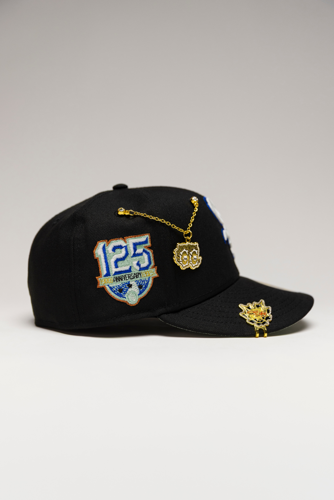 NEW ERA EXCLUSIVE 59FIFTY BLACK CHICAGO WHITE SOX W/ 125TH SEASON SIDE PATCH